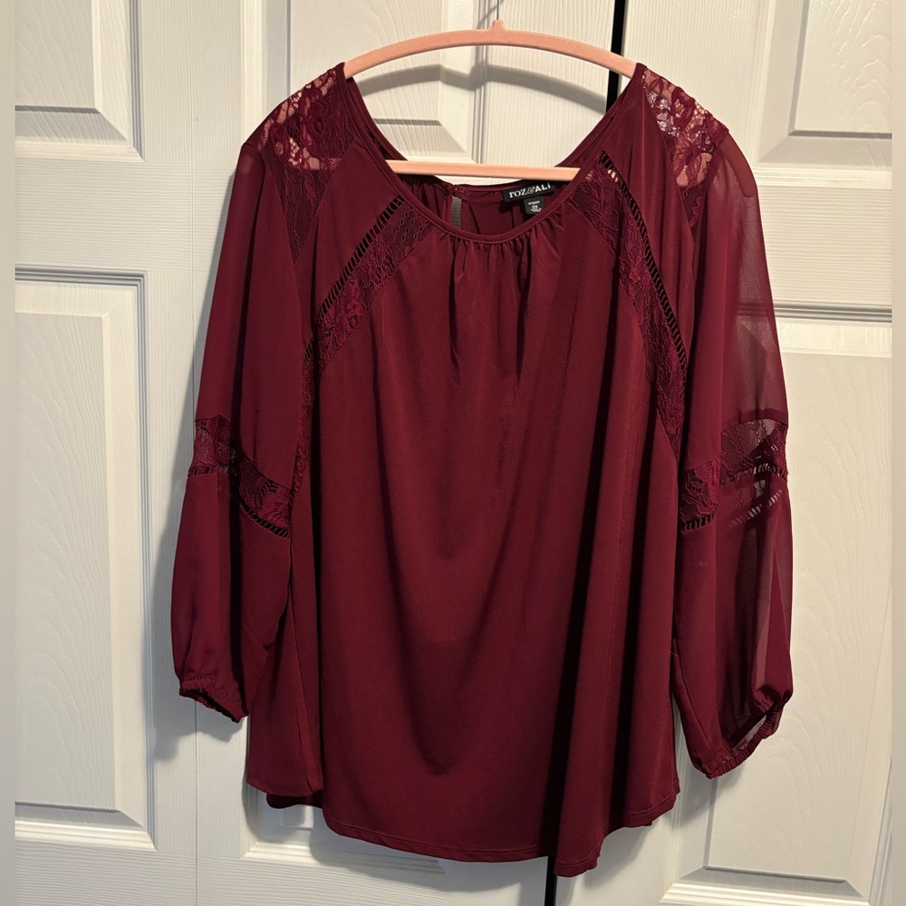 Red Lacy Roz and Ali Blouse